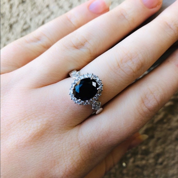 S925 Sterling Silver & Black CZ Ring - Picture 2 of 4